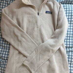 Patagonia Women's Better Sweater 1/4-zip fleece in oyster white
